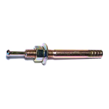 Midwest Fastener Nail Drive Anchor, 3/8" Dia., 3-1/2" L, Steel Yellow Zinc, 50 PK 05679